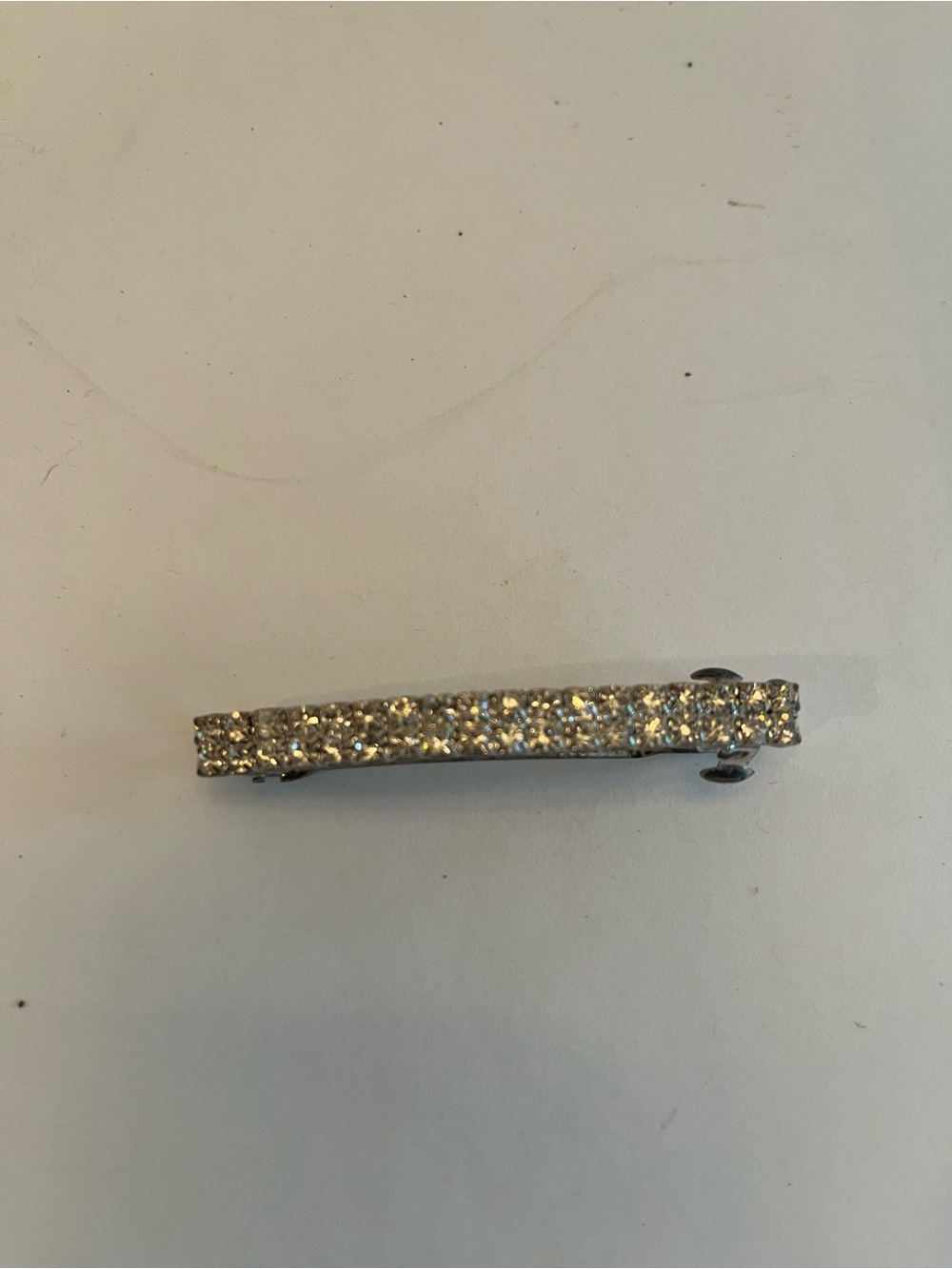 Crystal Pavé Bar Hair Clip - Silver Sparkle